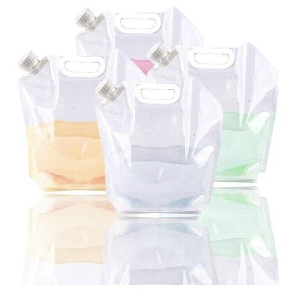 1 Foldable Collapsible 5 Qt Water Container Bag Bottles Survival Emergency Sport - Picture 7 of 7